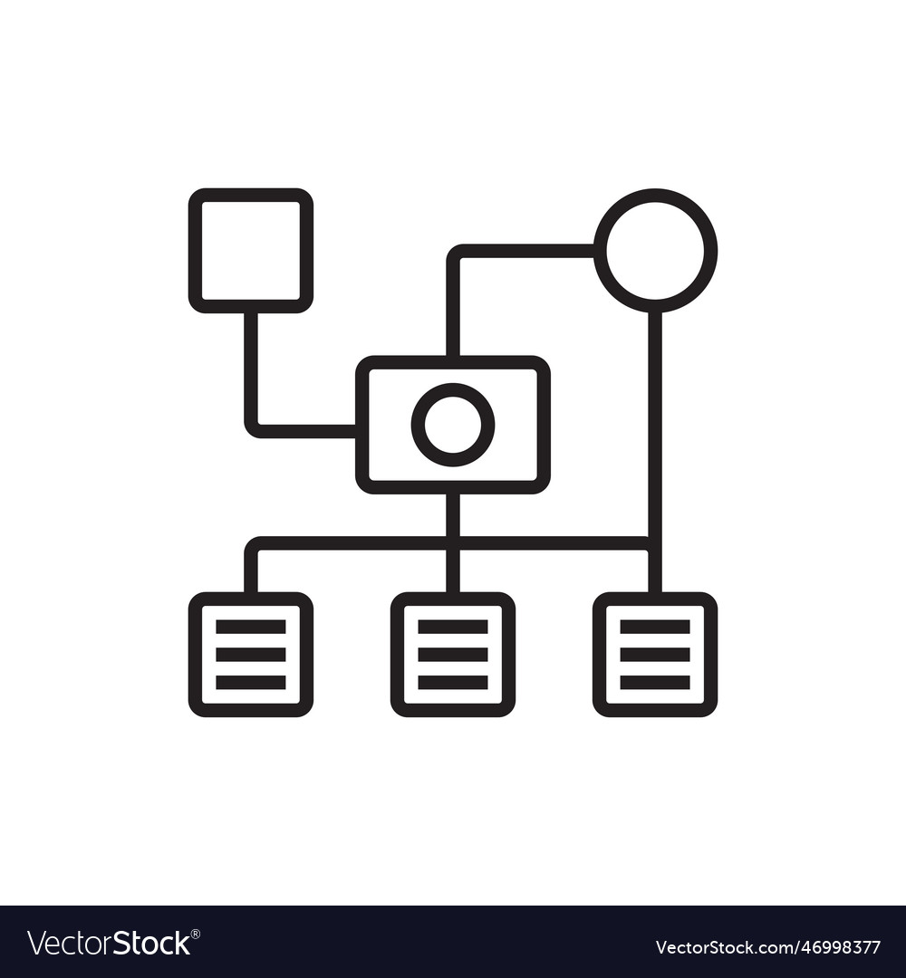 Algorithm data management iconwith black outline