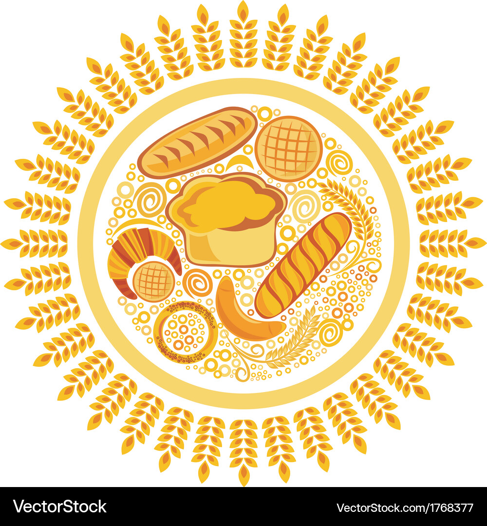 Bakery bread background Royalty Free Vector Image