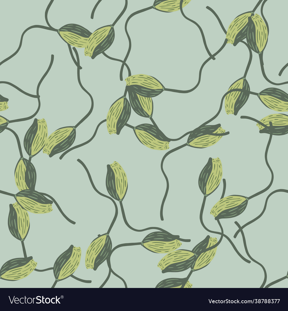 Bloom seamless pattern with random pale green vector image Bloom seamless pattern with random pale green