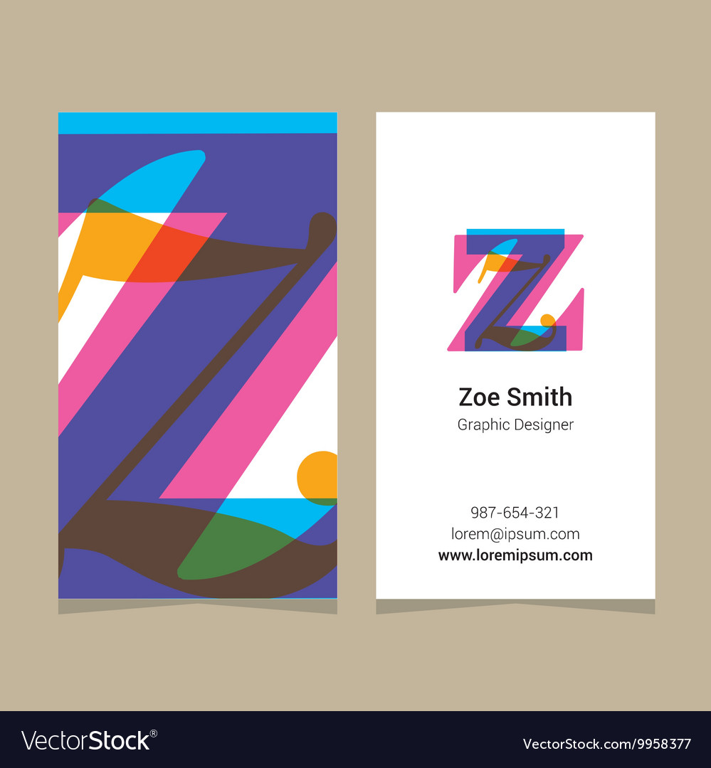 business-card-letter-z-royalty-free-vector-image