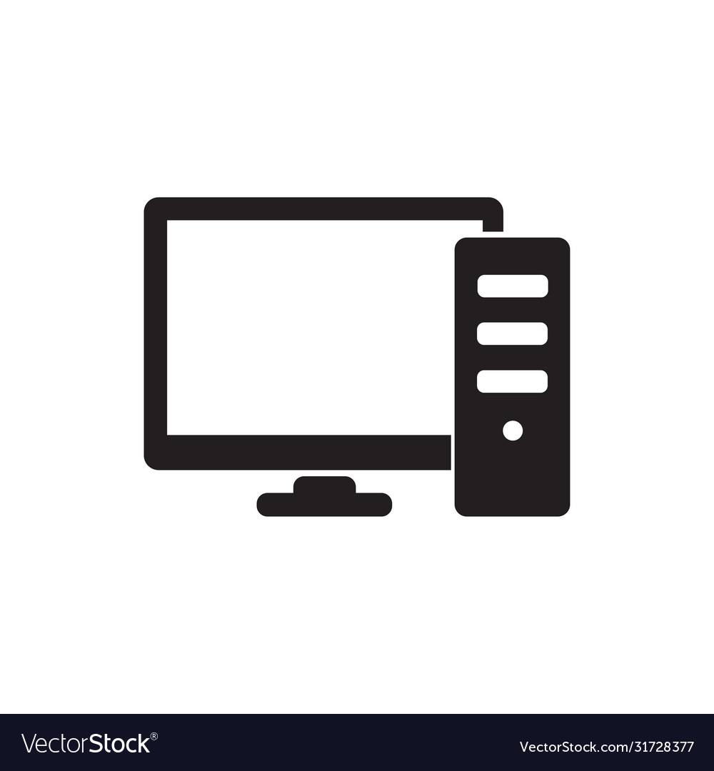 Computer icon simple sign for web site and mobile vector image Computer icon simple sign for web site and mobile