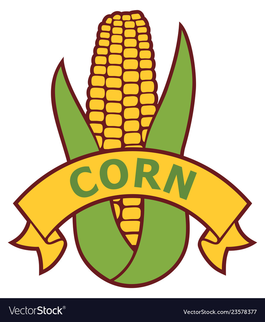 Corn label Royalty Free Vector Image - VectorStock