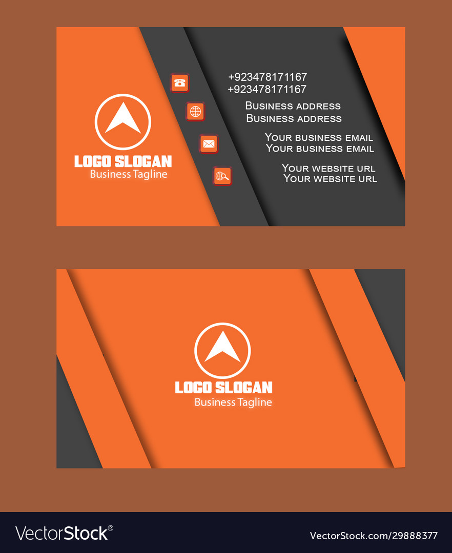 Dark orange color business card image