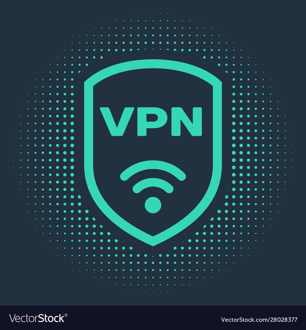 Green shield with vpn and wifi wireless internet