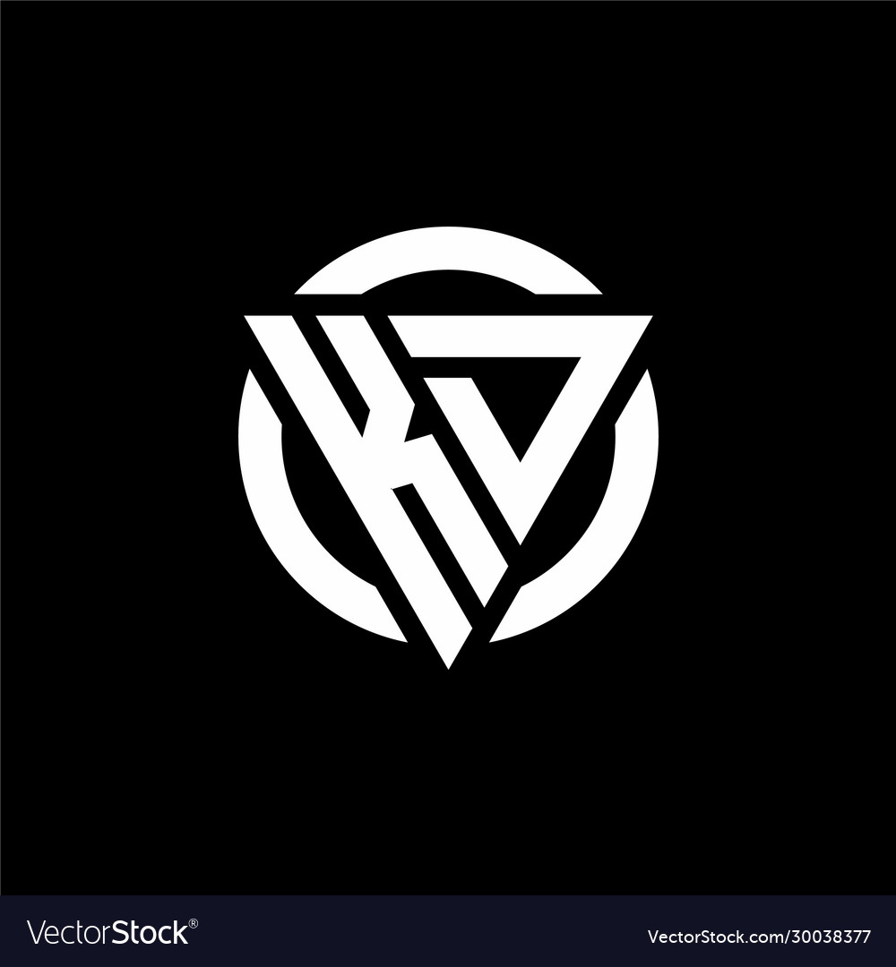 Kd logo with triangle shape and circle rounded