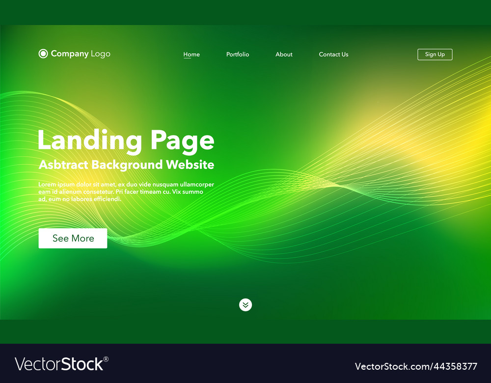 Landing page abstract background website template vector image Landing page abstract background website template