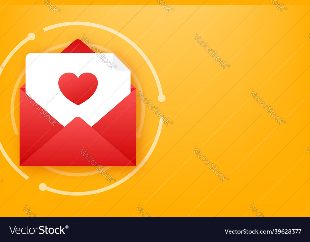 Love icon red envelope romantic