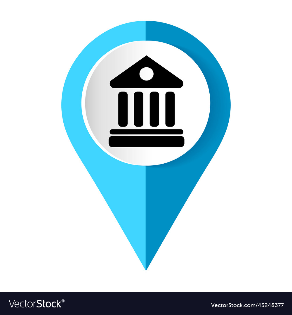 Map marker with university icon Vector Image Map marker with university icon