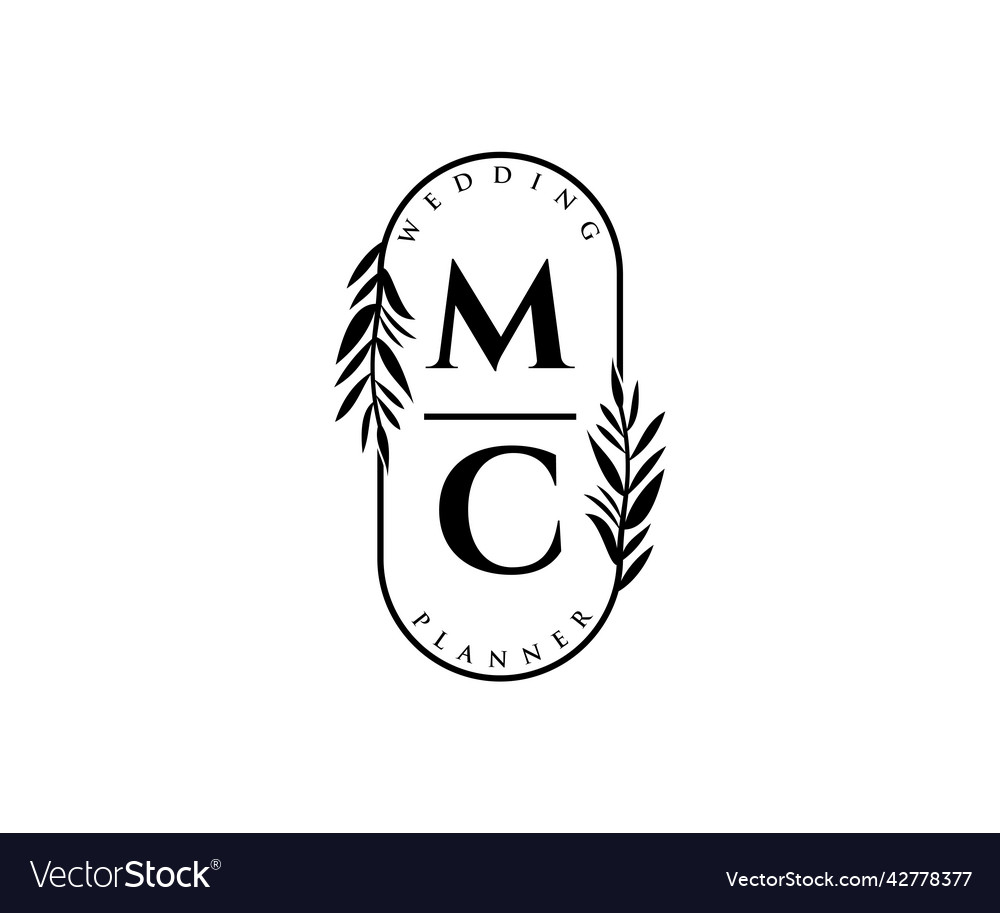 Mc initials letter wedding monogram logos Vector Image