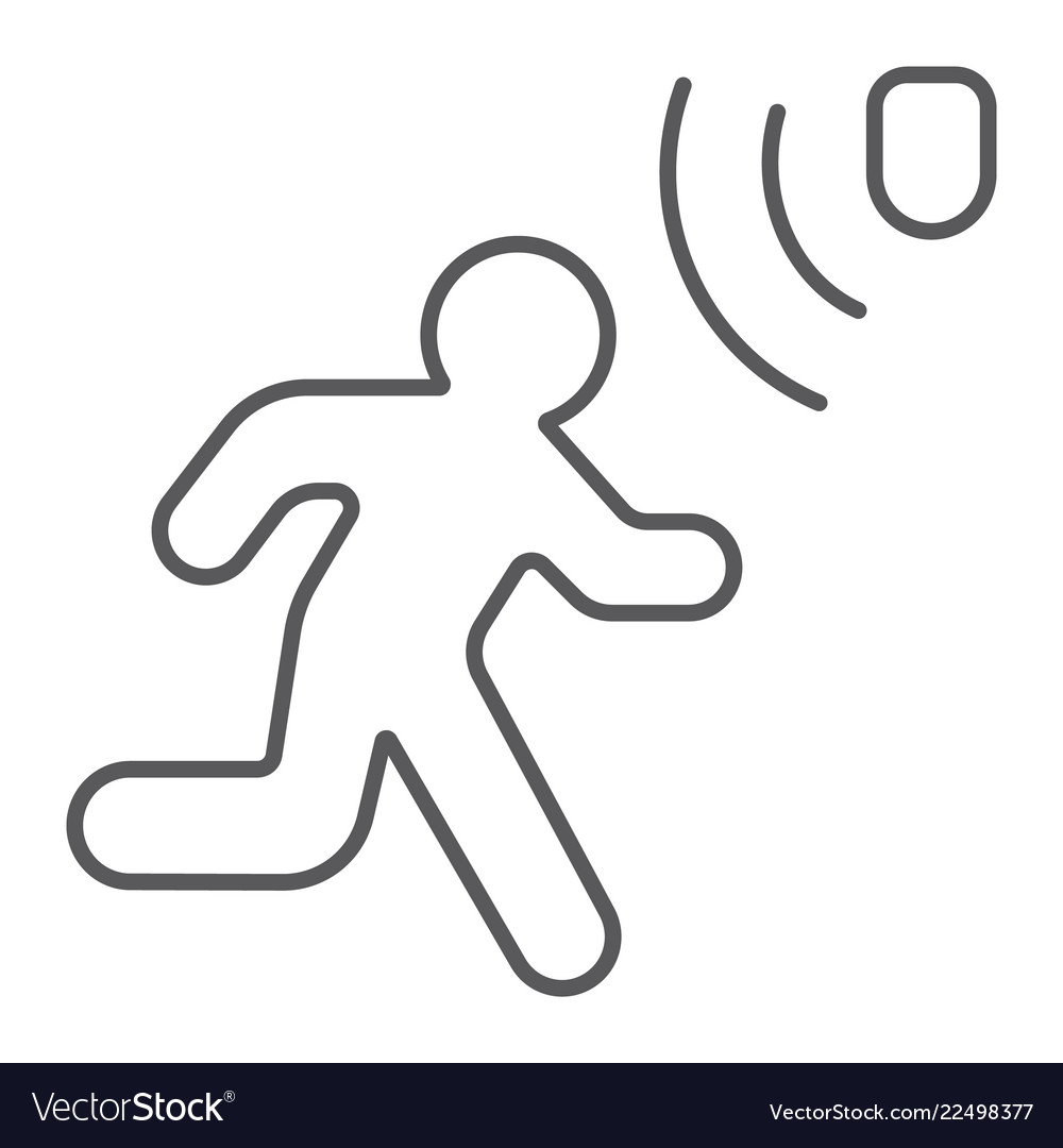 Motion detection thin line icon security detector