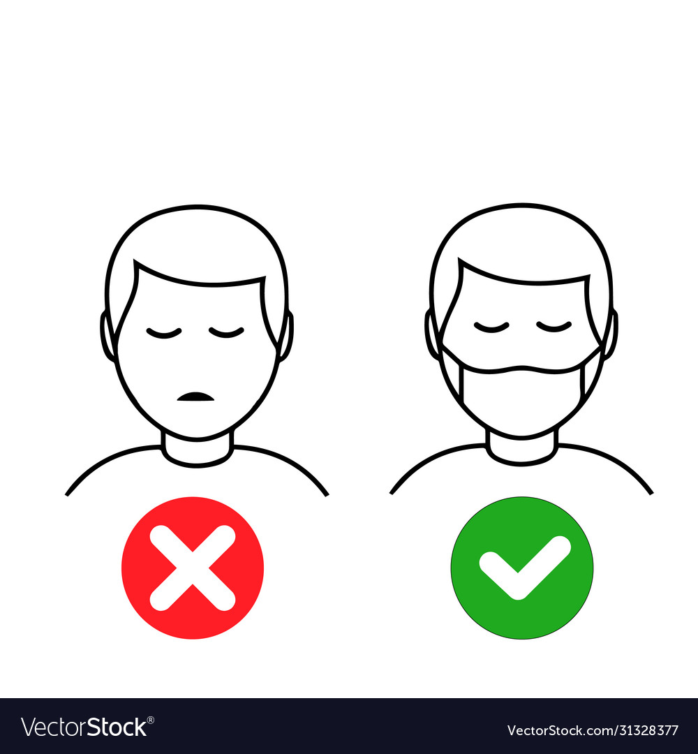 No Entry Without Face Mask Or Wear A Icon Vector Image