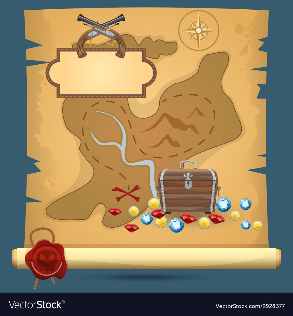 Pirate Treasure Map Royalty Free Vector Image - Vectorstock