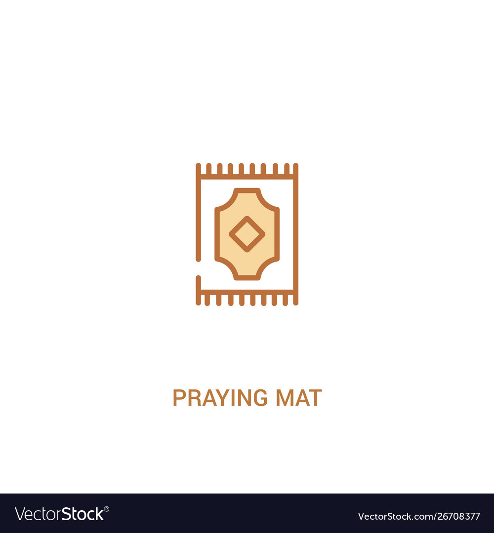 Praying mat concept 2 colored icon simple line