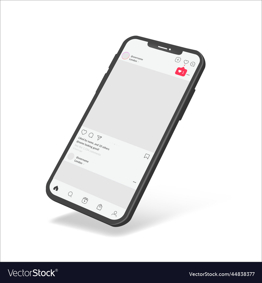 Realistic smartphone mockup device ui ux vector image Realistic smartphone mockup device ui ux