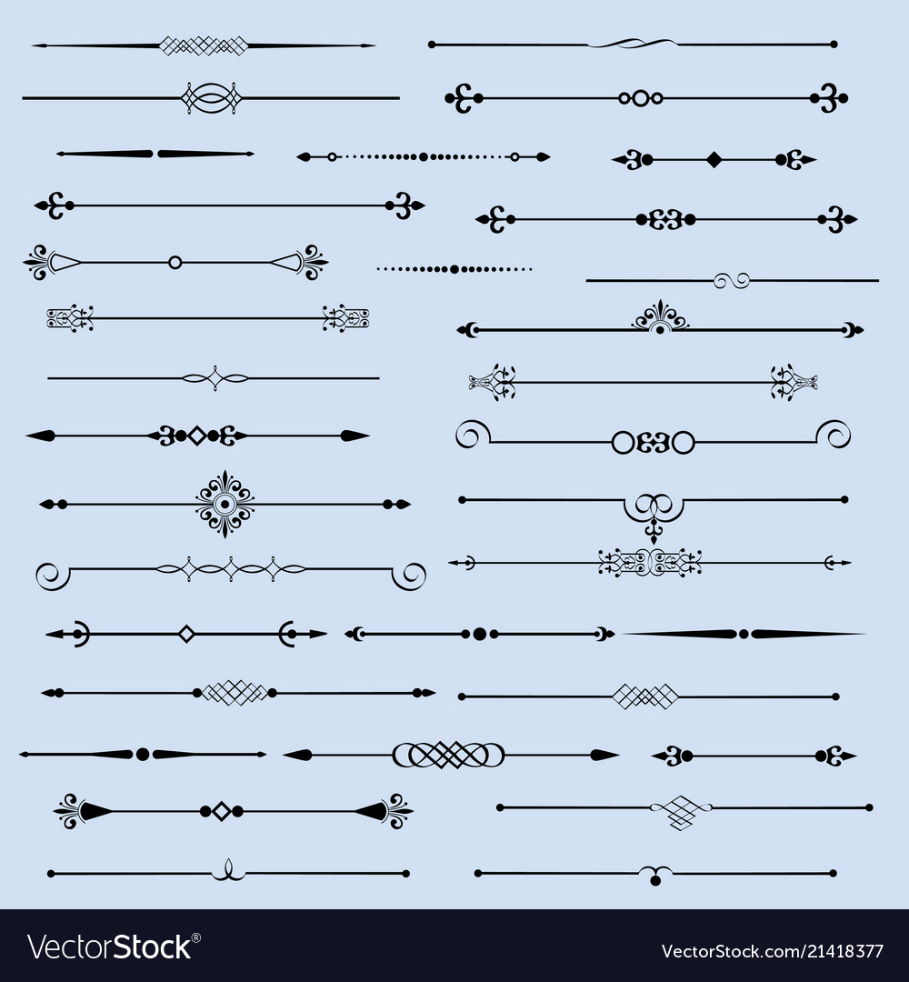 Set Flourishes Page Decor Royalty Free Vector Image