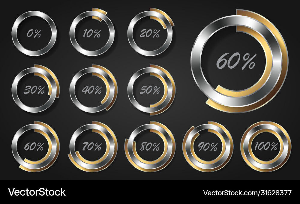 Set pie charts for business Royalty Free Vector Image