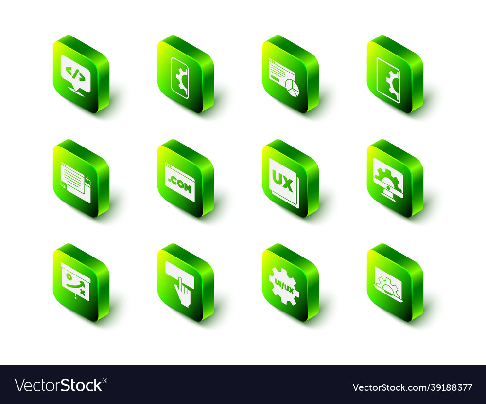 Set web development website statistic ui or ux vector image Set web development website statistic ui or ux