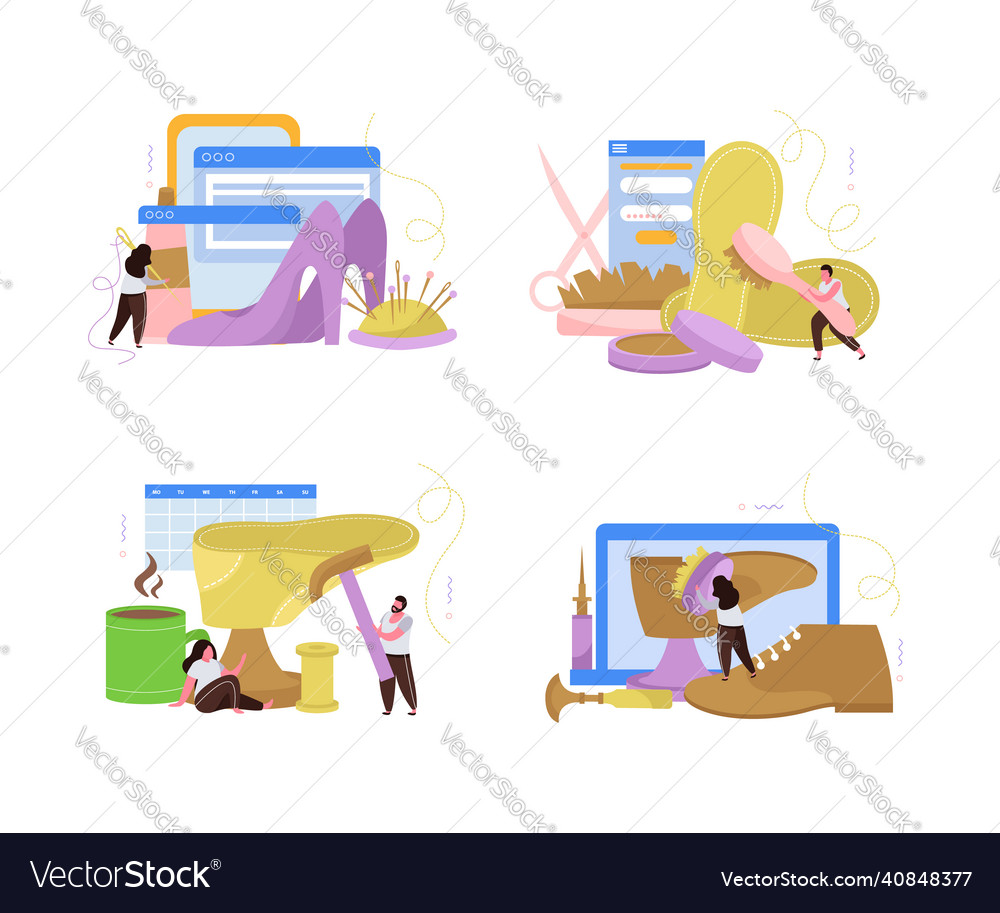 Shoemaker composition set Vector Image Shoemaker composition set