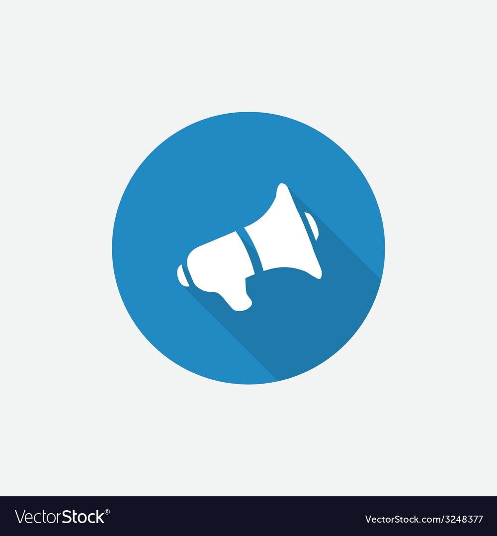 Speaker flat blue simple icon with long shadow