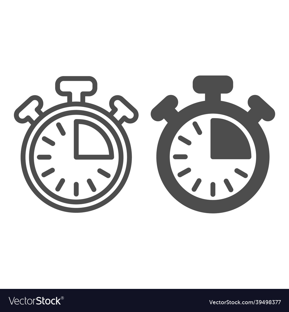 Stopwatch with buttons 15 seconds timer vector image Stopwatch with buttons 15 seconds timer
