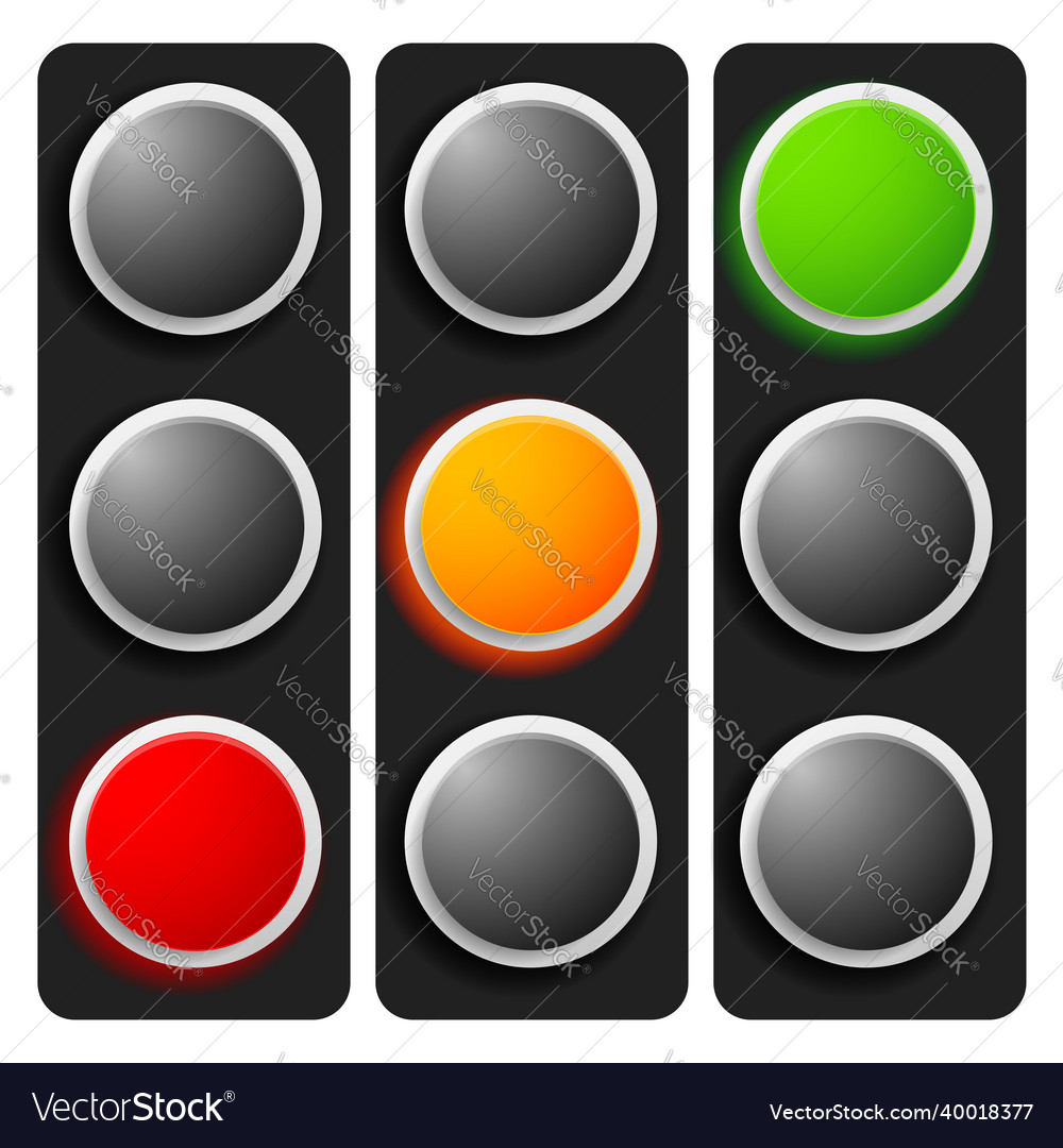 Traffic lamp light semaphore icon vector image Traffic lamp light semaphore icon