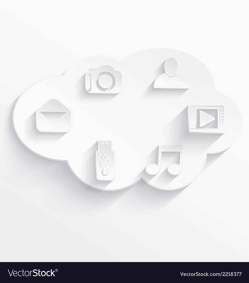 White cloud computing symbols