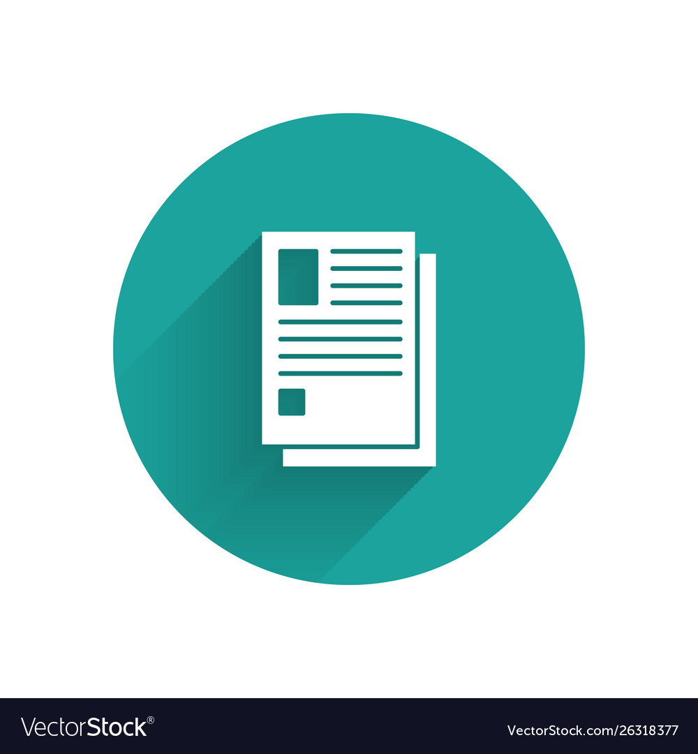 White file document icon isolated with long shadow Vector Image White file document icon isolated with long shadow