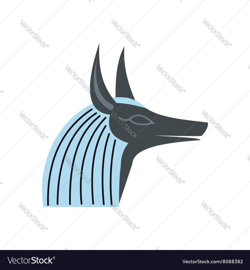 Anubis head icon flat style Royalty Free Vector Image