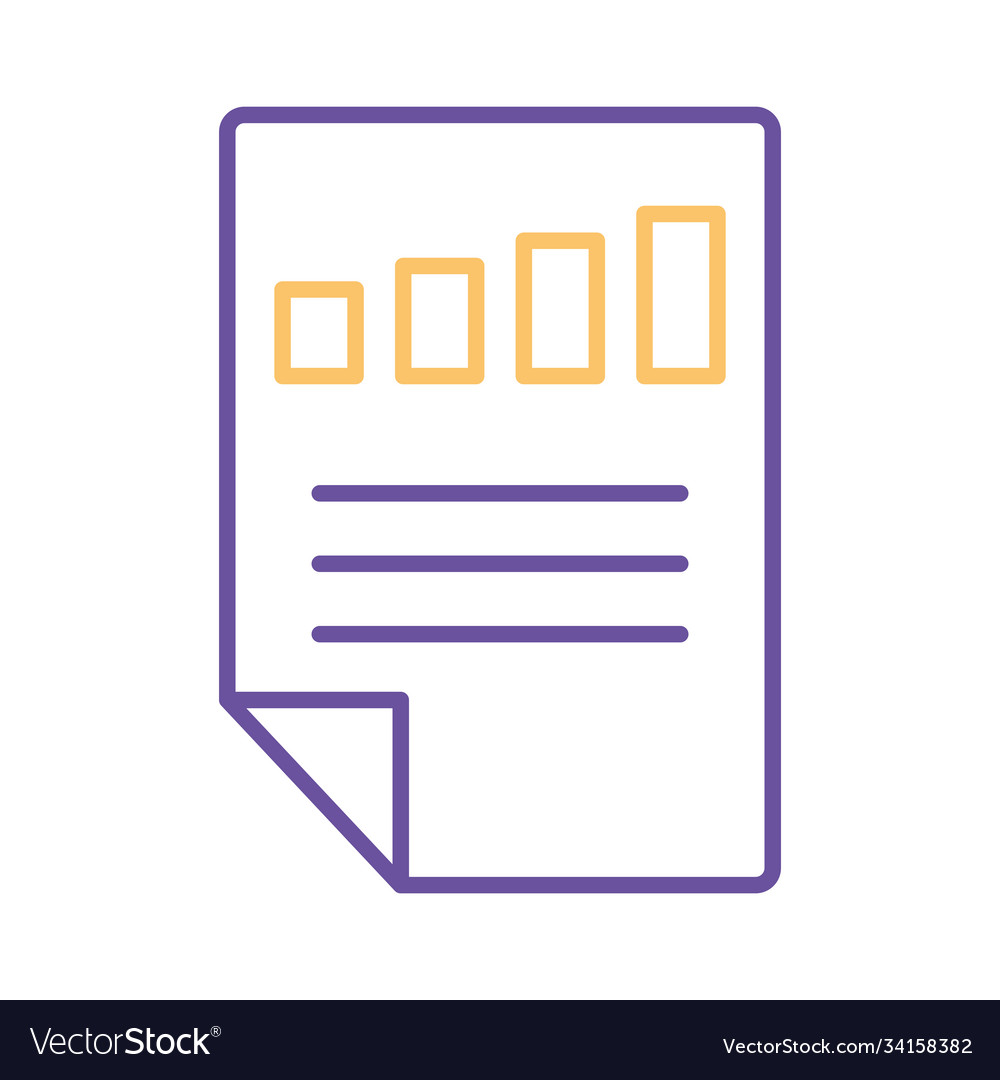 Bars chart in document line style icon
