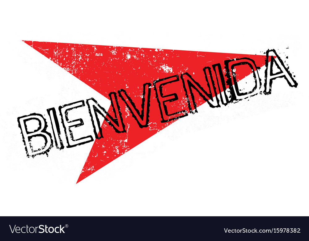 Bienvenida calligraphy spanish translation Vector Image