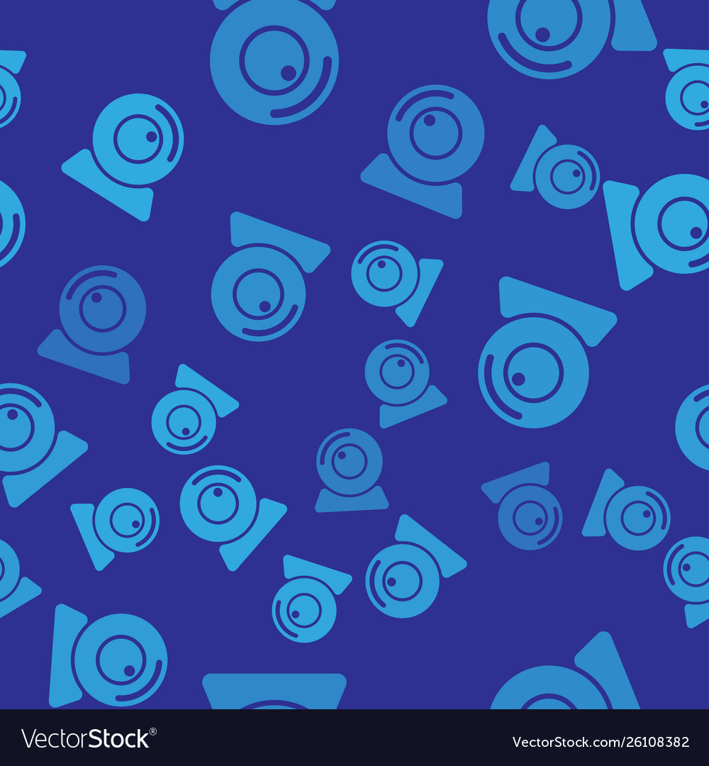 Blue web camera icon isolated seamless pattern vector image Blue web camera icon isolated seamless pattern