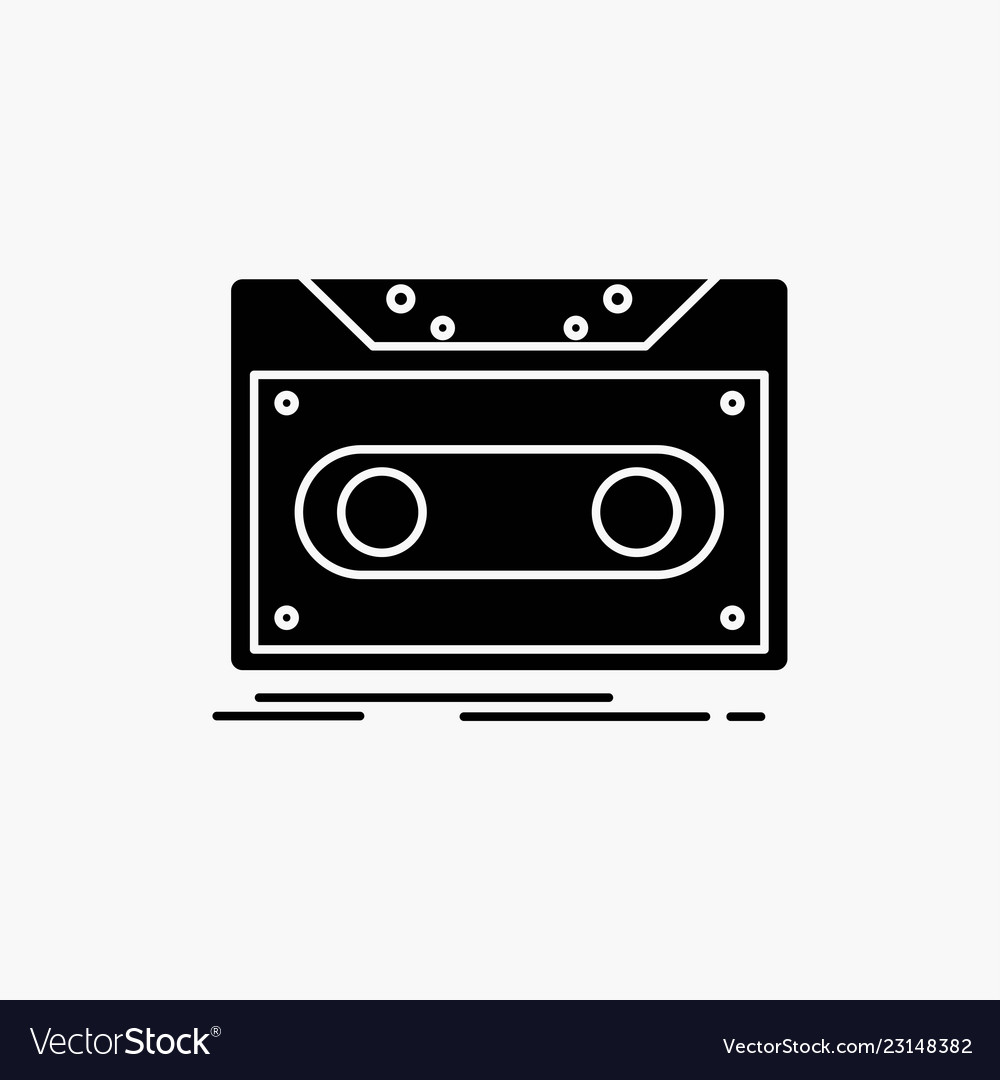 Cassette demo record tape glyph icon Royalty Free Vector