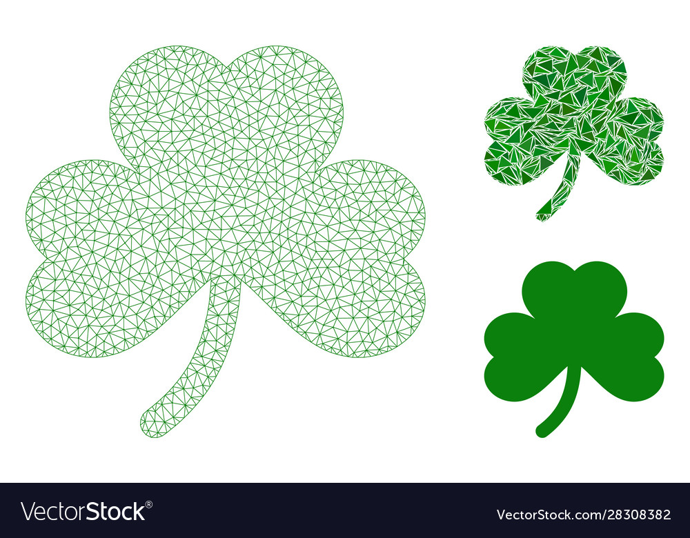 Clover leaf mesh 2d model and triangle vector image Clover leaf mesh 2d model and triangle