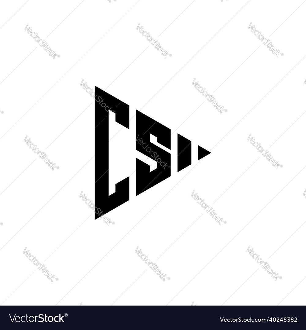 Cs logo monogram triangle shape play button