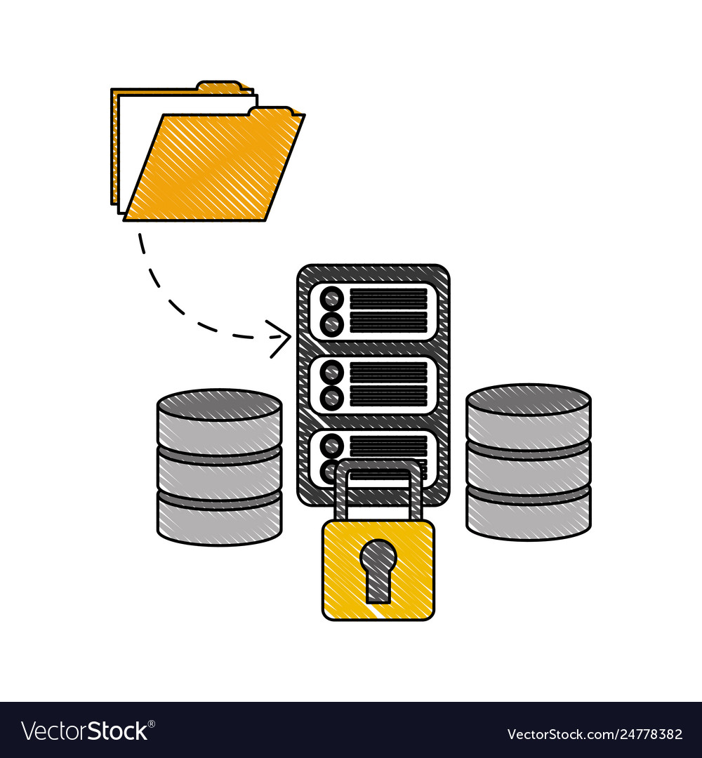 Datenbank Server Center Datei Informationen Sicherheit vector image Datenbank Server Center Datei Informationen Sicherheit