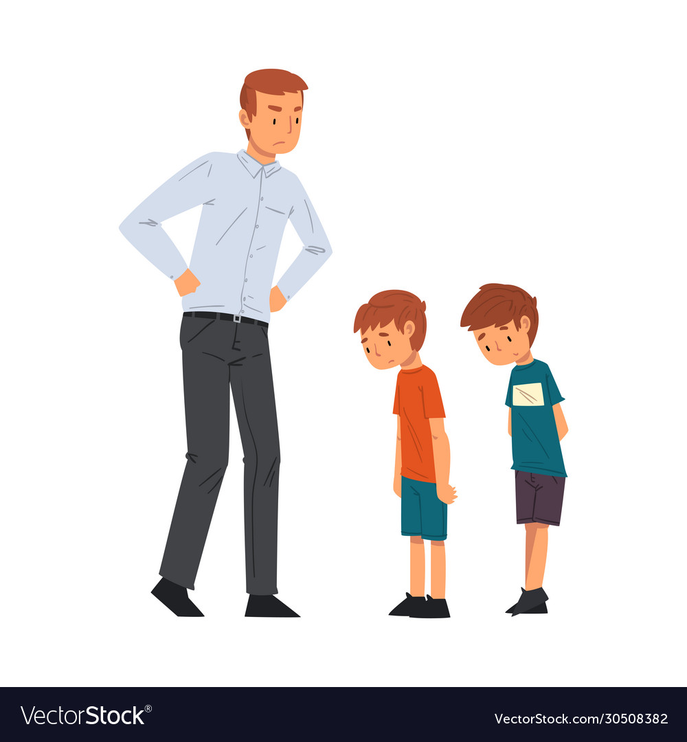 Father Disciplining Sons
