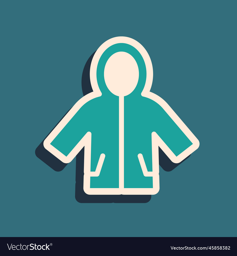 Green raincoat icon isolated on green background Vector Image