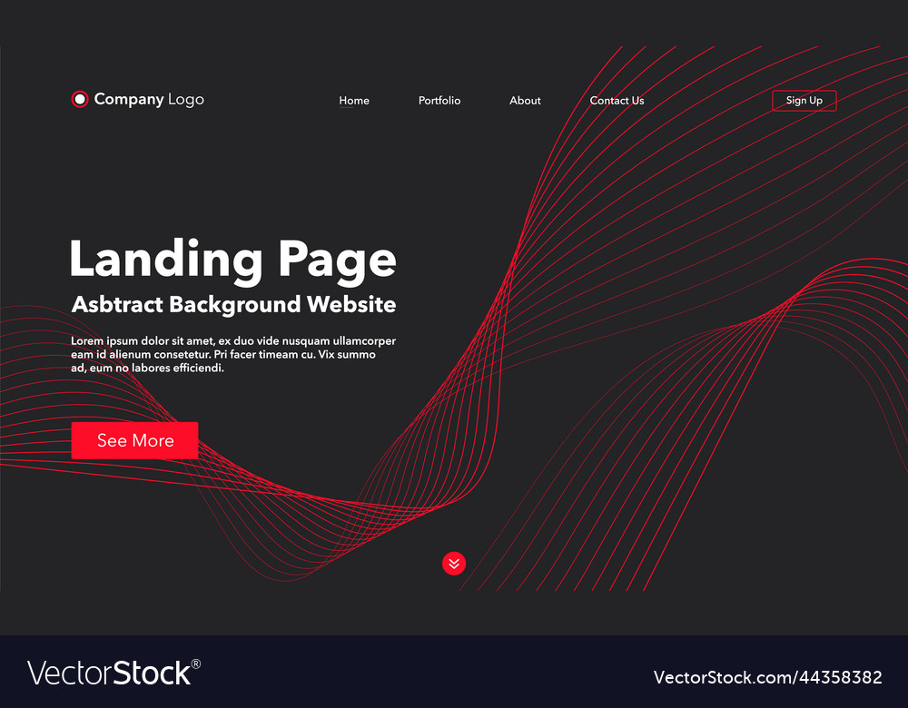 Landing page abstract background website template Vector Image Landing page abstract background website template