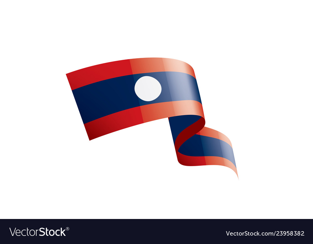 Laos flag on a white Royalty Free Vector Image