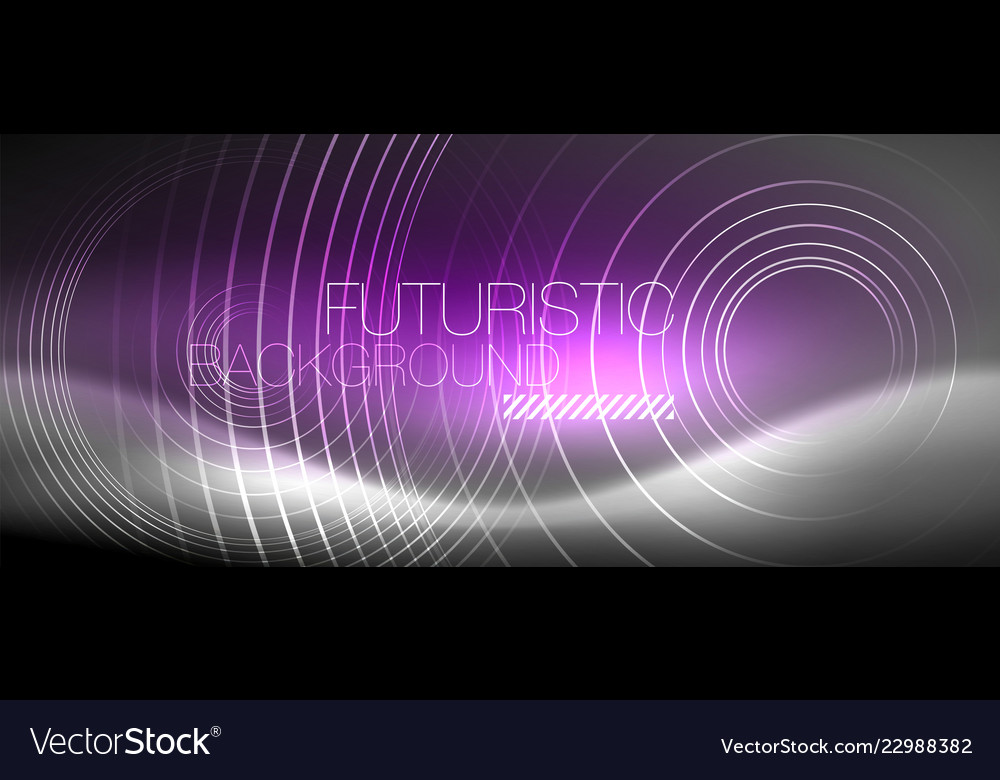 Neon circles abstract background shiny lines vector image Neon circles abstract background shiny lines