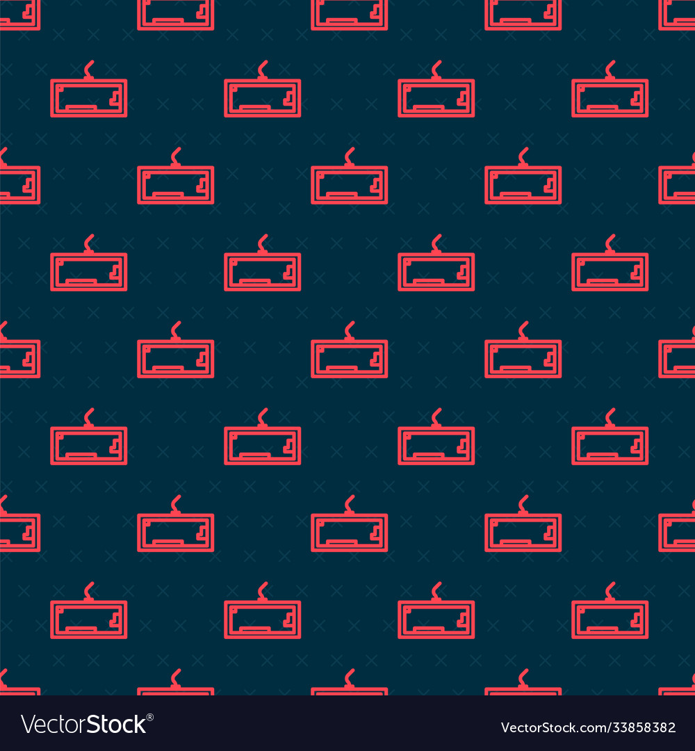 Red line computer keyboard icon isolated seamless