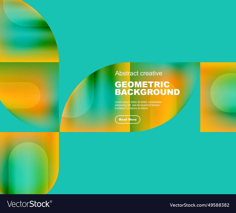 Round triangle and square composition vector image Round triangle and square composition