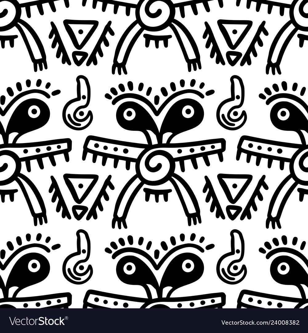 Seamless aztec pattern Vector Image Seamless aztec pattern