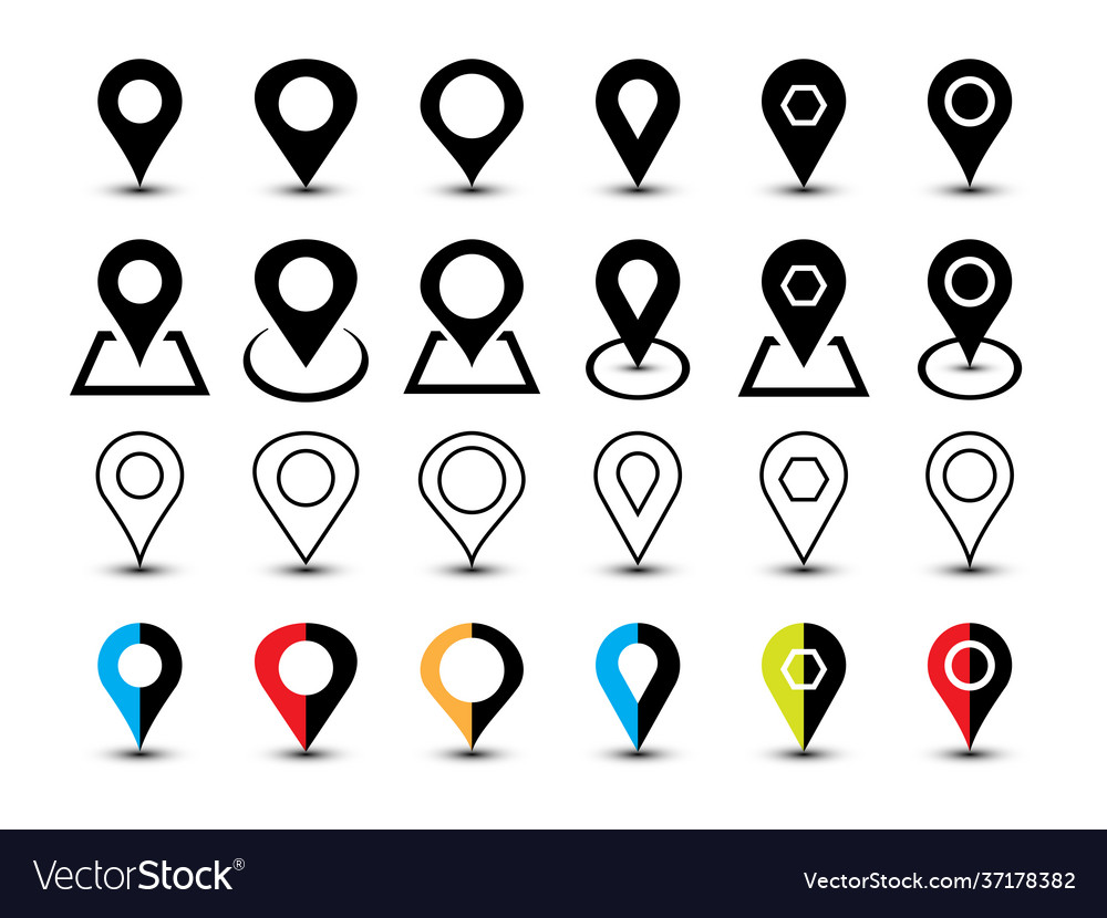 Simple basic set location icon template