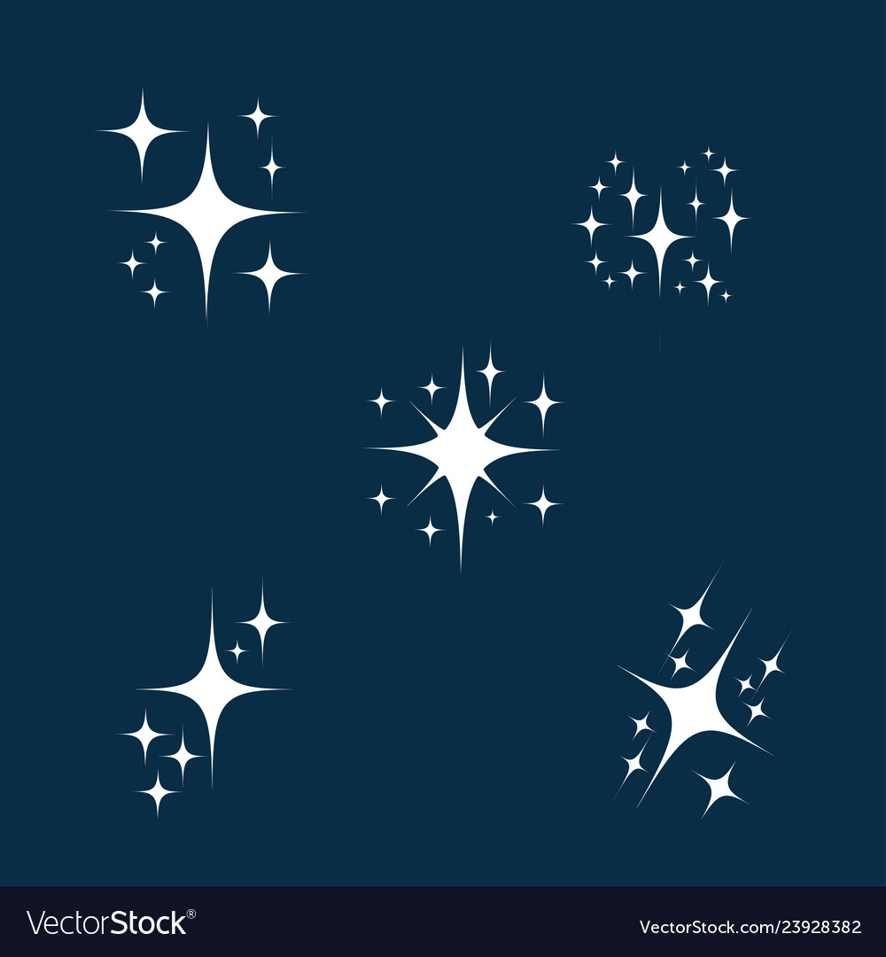 Sparkle icon set glowing or brilliant particle of Vector Image