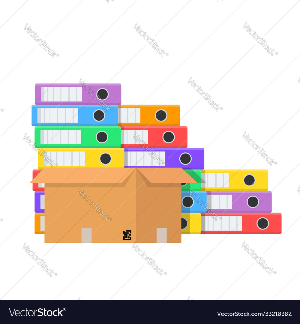 Stack many color document folders vector image Stack many color document folders