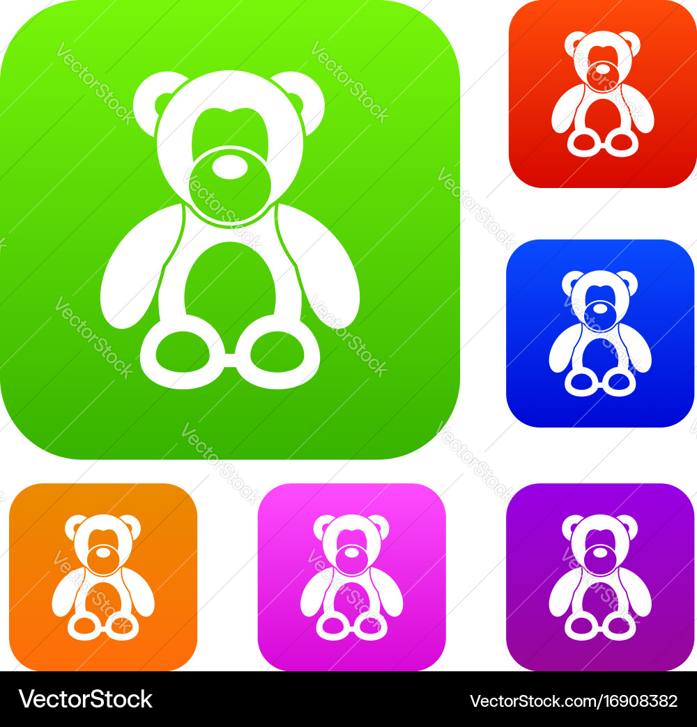 Teddy bear set collection Royalty Free Vector Image