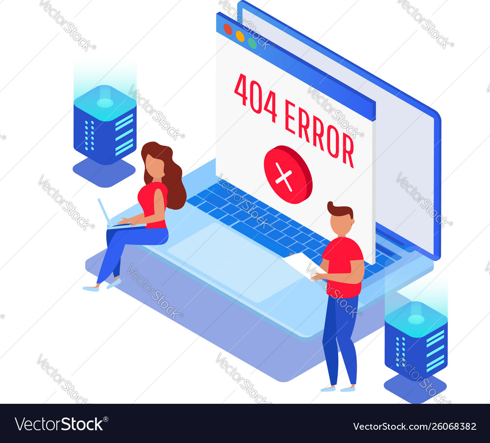Template for web page with 404 error vector image Template for web page with 404 error
