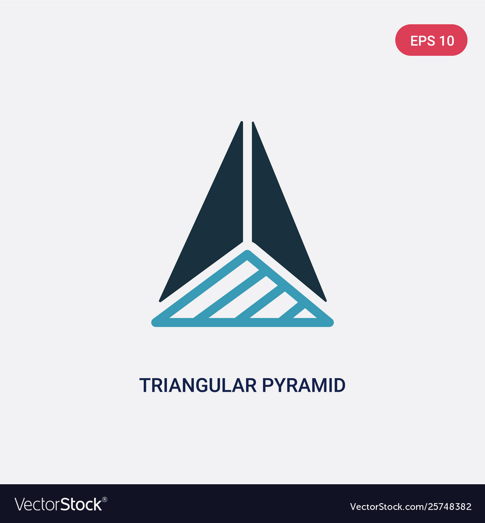 Two color triangular pyramid from top view icon vector image Two color triangular pyramid from top view icon