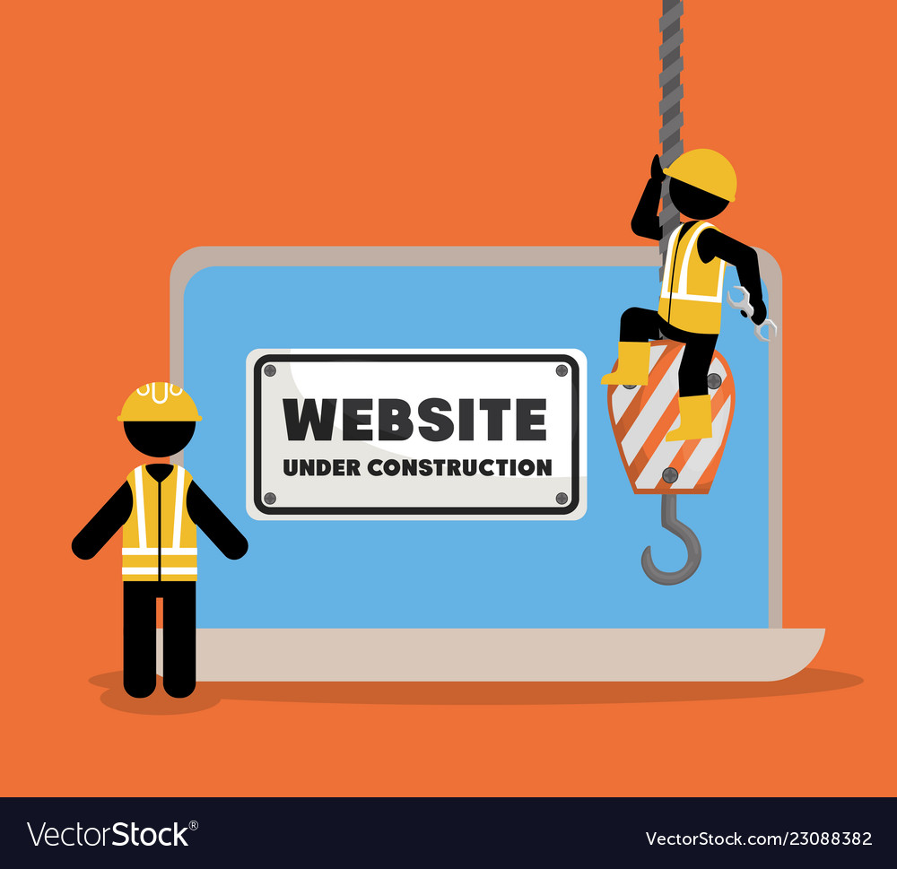 Website under construction with laptop